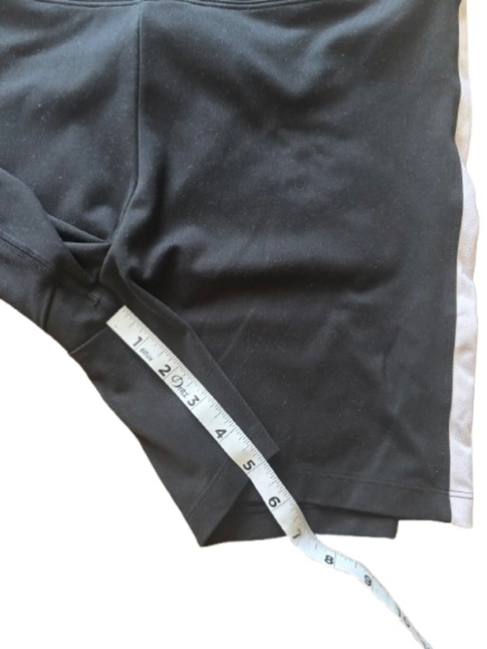 PINK Victoria’s Secret Black Bike Shorts with White Side Panels Large pocket - Picture 3 of 4